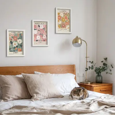 Blomstermønstre plakater moderne billedsæt med motiver fra London, Tokyo og Amsterdam