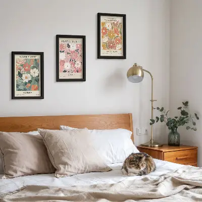 Blomstermønstre plakater moderne billedsæt med motiver fra London, Tokyo og Amsterdam