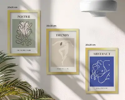 Henri Matisse pastelillustrationer pakke med billeder og rammer