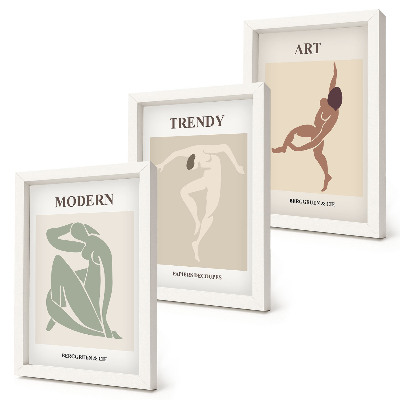 Billedvæg Stilfulde figurer i minimalistiske nuancer