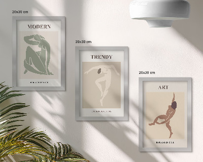 Billedvæg Stilfulde figurer i minimalistiske nuancer