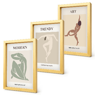 Billedvæg Stilfulde figurer i minimalistiske nuancer