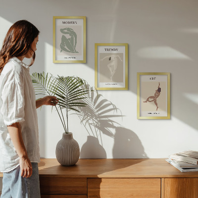 Billedvæg Stilfulde figurer i minimalistiske nuancer
