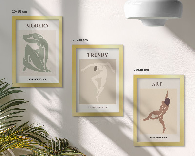 Billedvæg Stilfulde figurer i minimalistiske nuancer