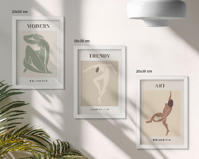 Billedvæg Stilfulde figurer i minimalistiske nuancer