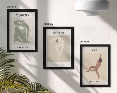Billedvæg Stilfulde figurer i minimalistiske nuancer