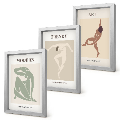 Billedvæg Stilfulde figurer i minimalistiske nuancer