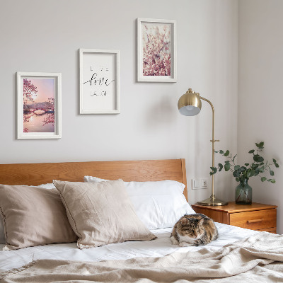 Moderne billedsæt Blomstermotiver med en bro og en indskrift