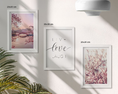 Moderne billedsæt Blomstermotiver med en bro og en indskrift