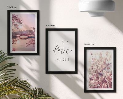 Moderne billedsæt Blomstermotiver med en bro og en indskrift