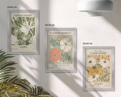 Pakke med billeder og rammer Blomstermotiver fra forskellige byer rundt om i verden