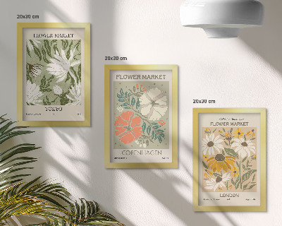 Pakke med billeder og rammer Blomstermotiver fra forskellige byer rundt om i verden