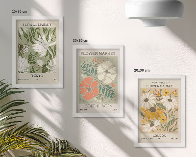 Pakke med billeder og rammer Blomstermotiver fra forskellige byer rundt om i verden