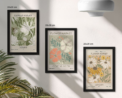 Pakke med billeder og rammer Blomstermotiver fra forskellige byer rundt om i verden