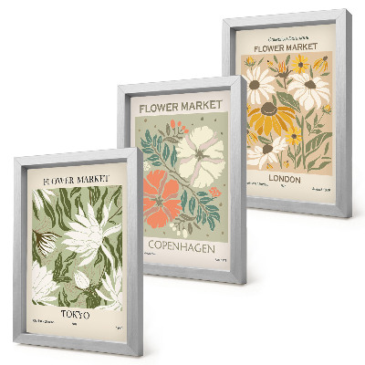 Pakke med billeder og rammer Blomstermotiver fra forskellige byer rundt om i verden