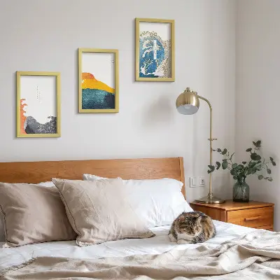 Billedsæt med bølger i japansk grafisk stil