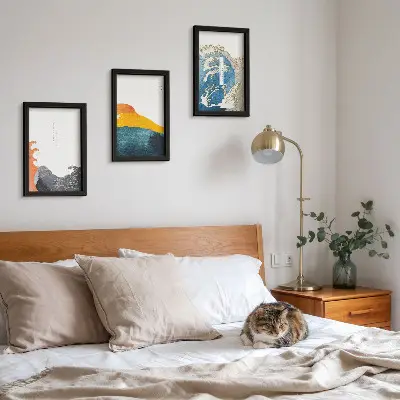 Billedsæt med bølger i japansk grafisk stil