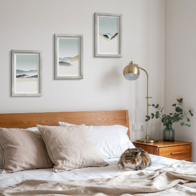 Pakke med billeder og rammer Minimalistiske bjerge i sarte pasteller