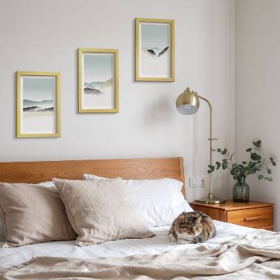 Pakke med billeder og rammer Minimalistiske bjerge i sarte pasteller