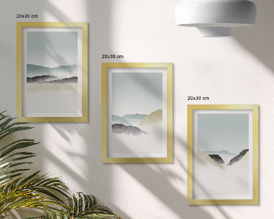 Pakke med billeder og rammer Minimalistiske bjerge i sarte pasteller