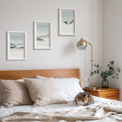 Pakke med billeder og rammer Minimalistiske bjerge i sarte pasteller