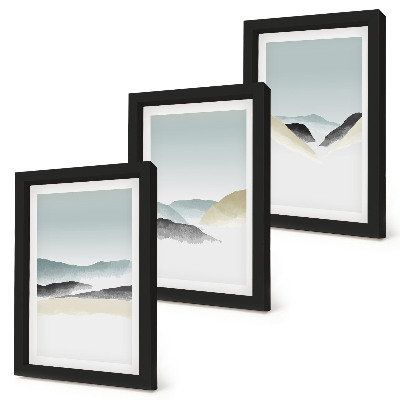 Pakke med billeder og rammer Minimalistiske bjerge i sarte pasteller