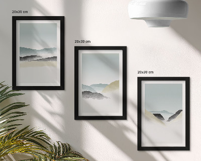 Pakke med billeder og rammer Minimalistiske bjerge i sarte pasteller