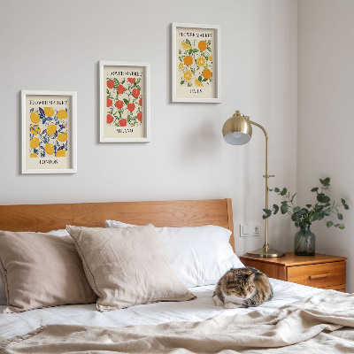 Pakke med billeder og rammer Blomsterplakater i London, Milano og Paris