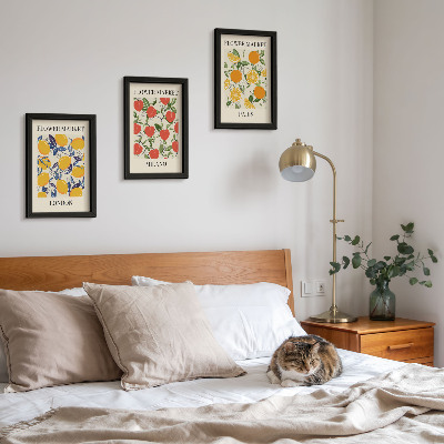 Pakke med billeder og rammer Blomsterplakater i London, Milano og Paris