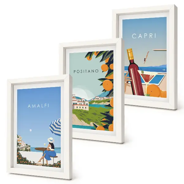 Billedvæg med ferieudsigt over Amalfi, Positano og Capri