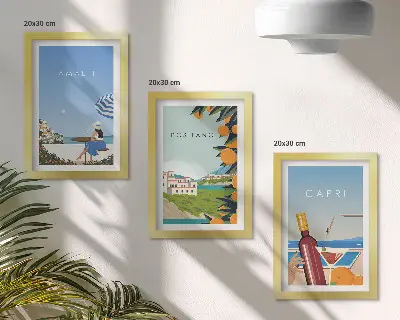 Billedvæg med ferieudsigt over Amalfi, Positano og Capri