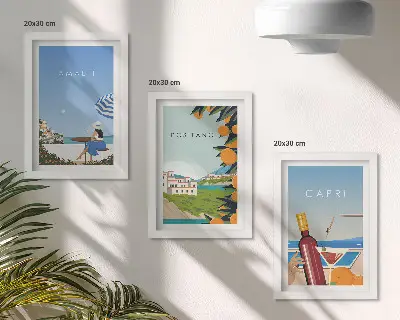 Billedvæg med ferieudsigt over Amalfi, Positano og Capri