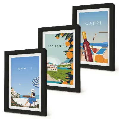 Billedvæg med ferieudsigt over Amalfi, Positano og Capri