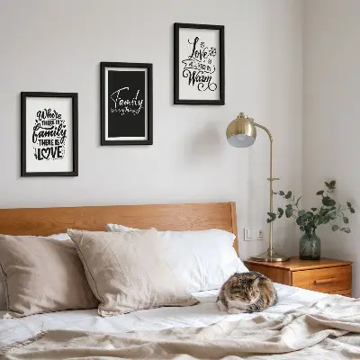 Pakke med billeder og rammer med motiver af familie, kærlighed, varme, hjem og inspirerende citater