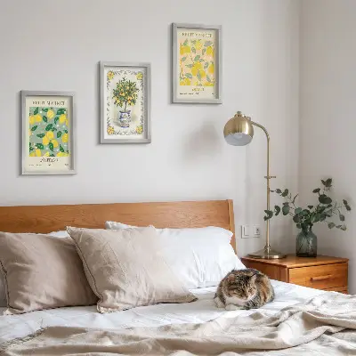 Italienske plakater med citrustræer og frugter pakke med billeder og rammer