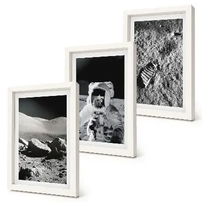 Månebilleder med astronaut og fodspor moderne billedsæt
