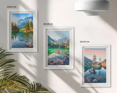 Moderne billedsæt med motiv af bjergsøer og naturlandskaber