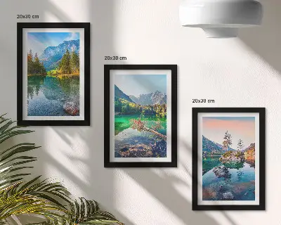 Moderne billedsæt med motiv af bjergsøer og naturlandskaber