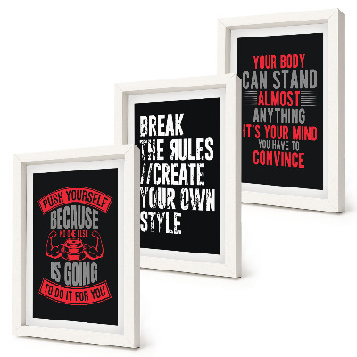 Billedvæg Motivation til træning og slogans for selvudvikling
