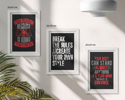 Billedvæg Motivation til træning og slogans for selvudvikling