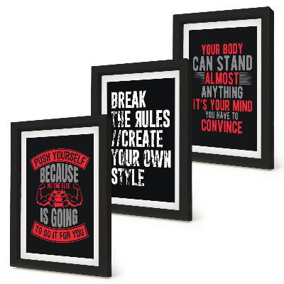 Billedvæg Motivation til træning og slogans for selvudvikling