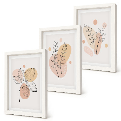 Billedvæg Minimalistiske plantetegninger i pastelfarver