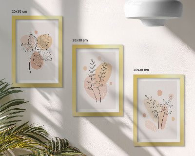 Billedvæg Minimalistiske plantetegninger i pastelfarver