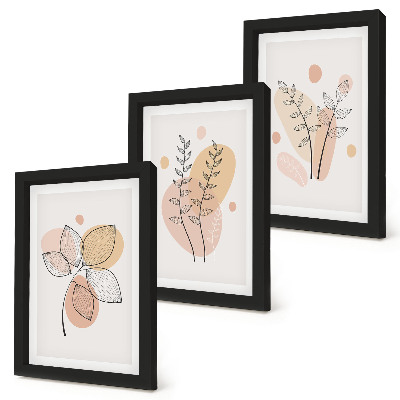 Billedvæg Minimalistiske plantetegninger i pastelfarver