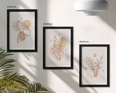 Billedvæg Minimalistiske plantetegninger i pastelfarver