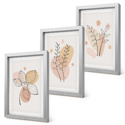 Billedvæg Minimalistiske plantetegninger i pastelfarver