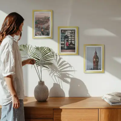 Moderne billedsæt med udsigt over London, broen og Big Ben
