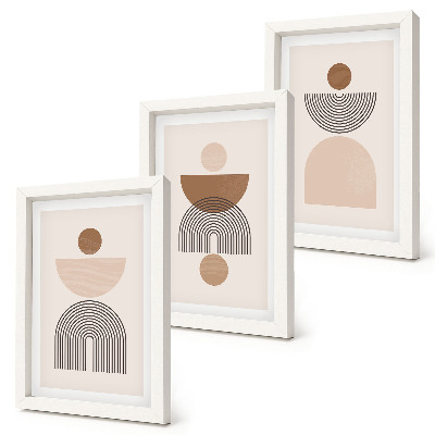 Moderne billedsæt Abstrakte former i brune og beige nuancer