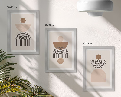 Moderne billedsæt Abstrakte former i brune og beige nuancer