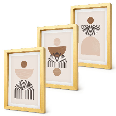 Moderne billedsæt Abstrakte former i brune og beige nuancer